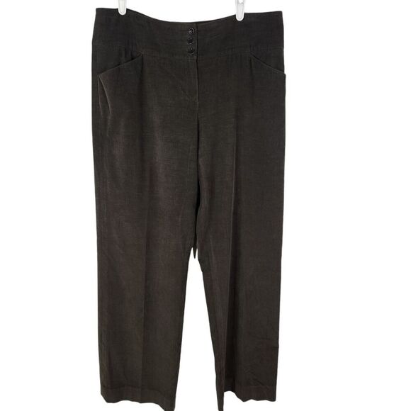 ARMANI COLLEZIONI Pants Womens 12 Brown Academia Soft‎ Micro Corduroy Wide Leg - Picture 1 of 9